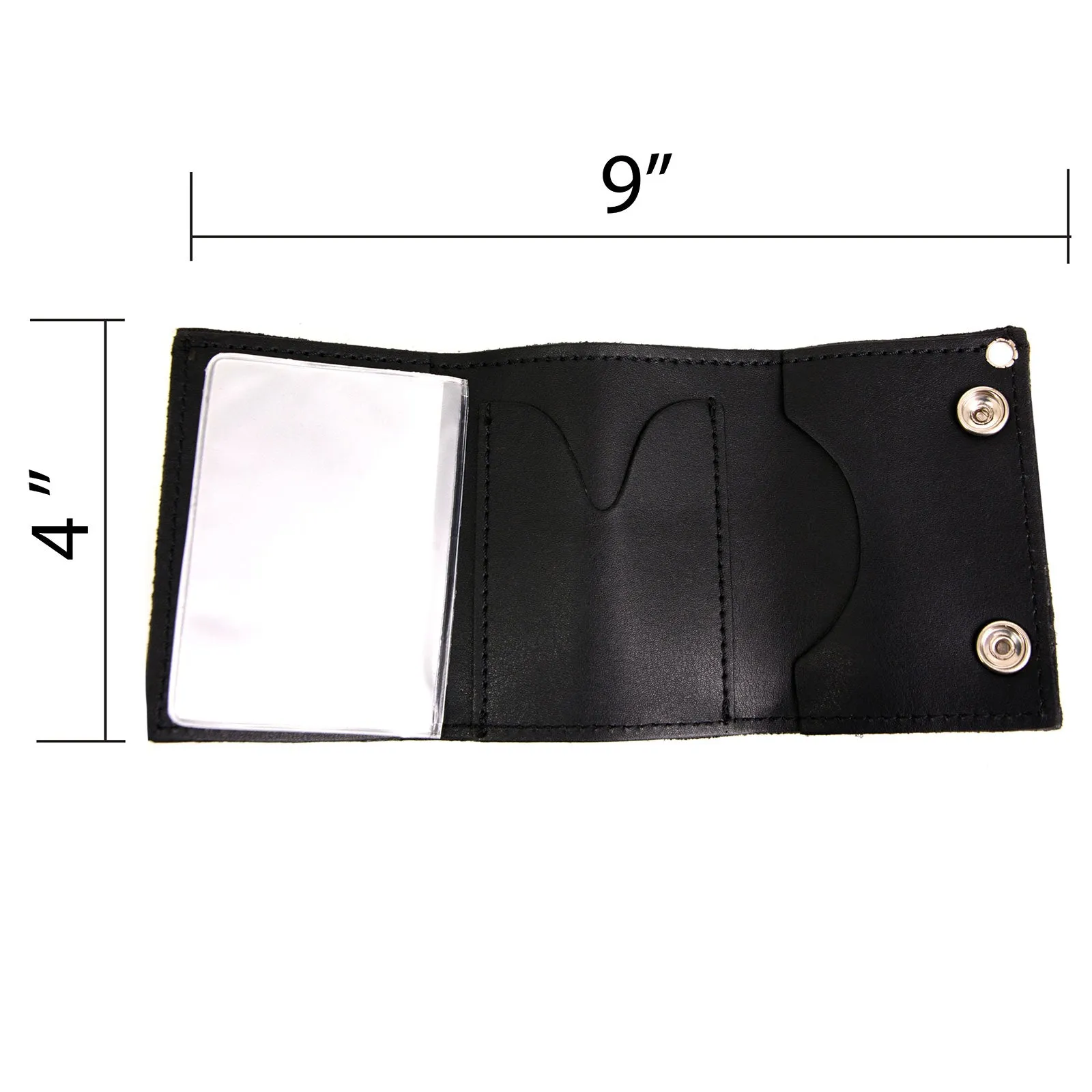 Milwaukee Leather MLW7835 Men's 4 Black Leather Biker Wallet w/ Skull Cross Bones -Tri-Fold Anti-Theft Stainless Steel Chain