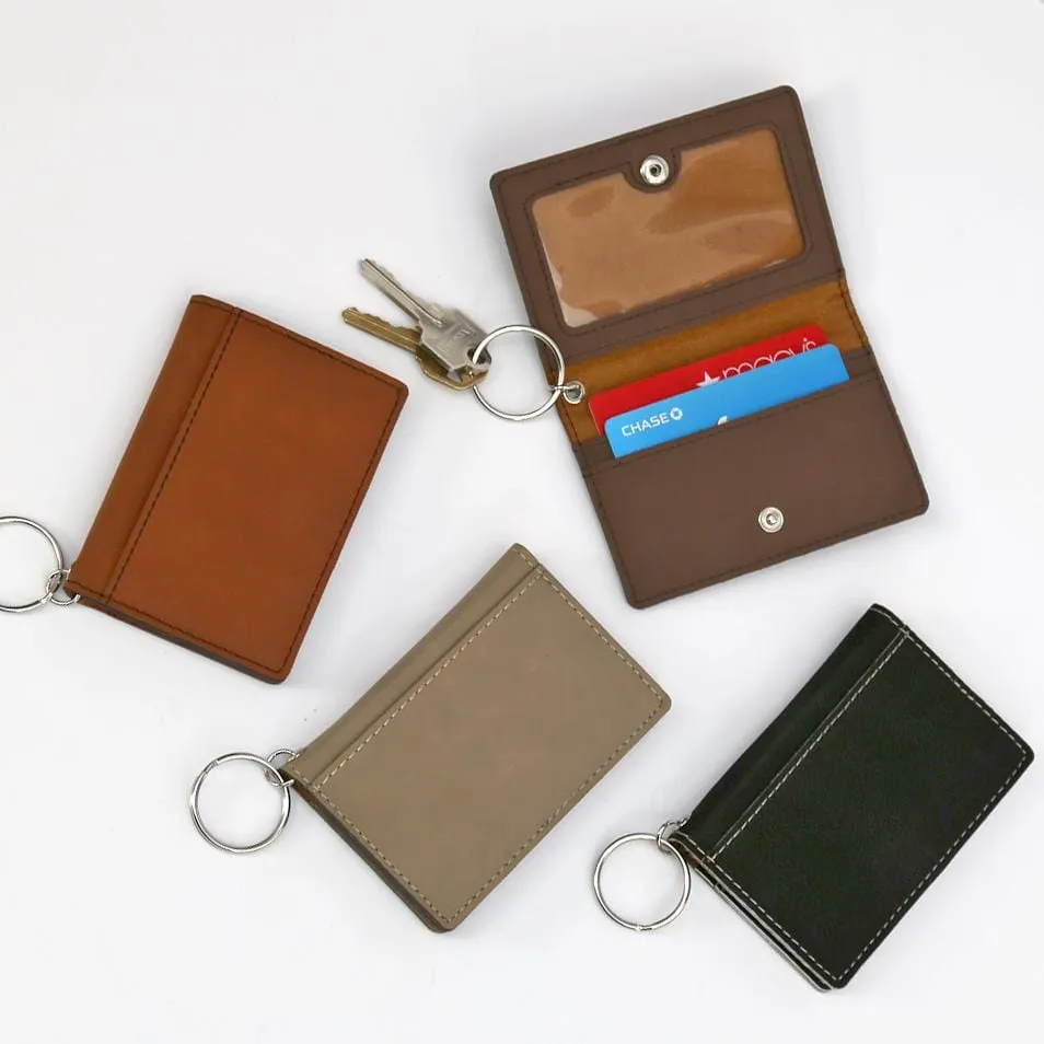 Non-Personalized | Leatherette Keychain ID Holder
