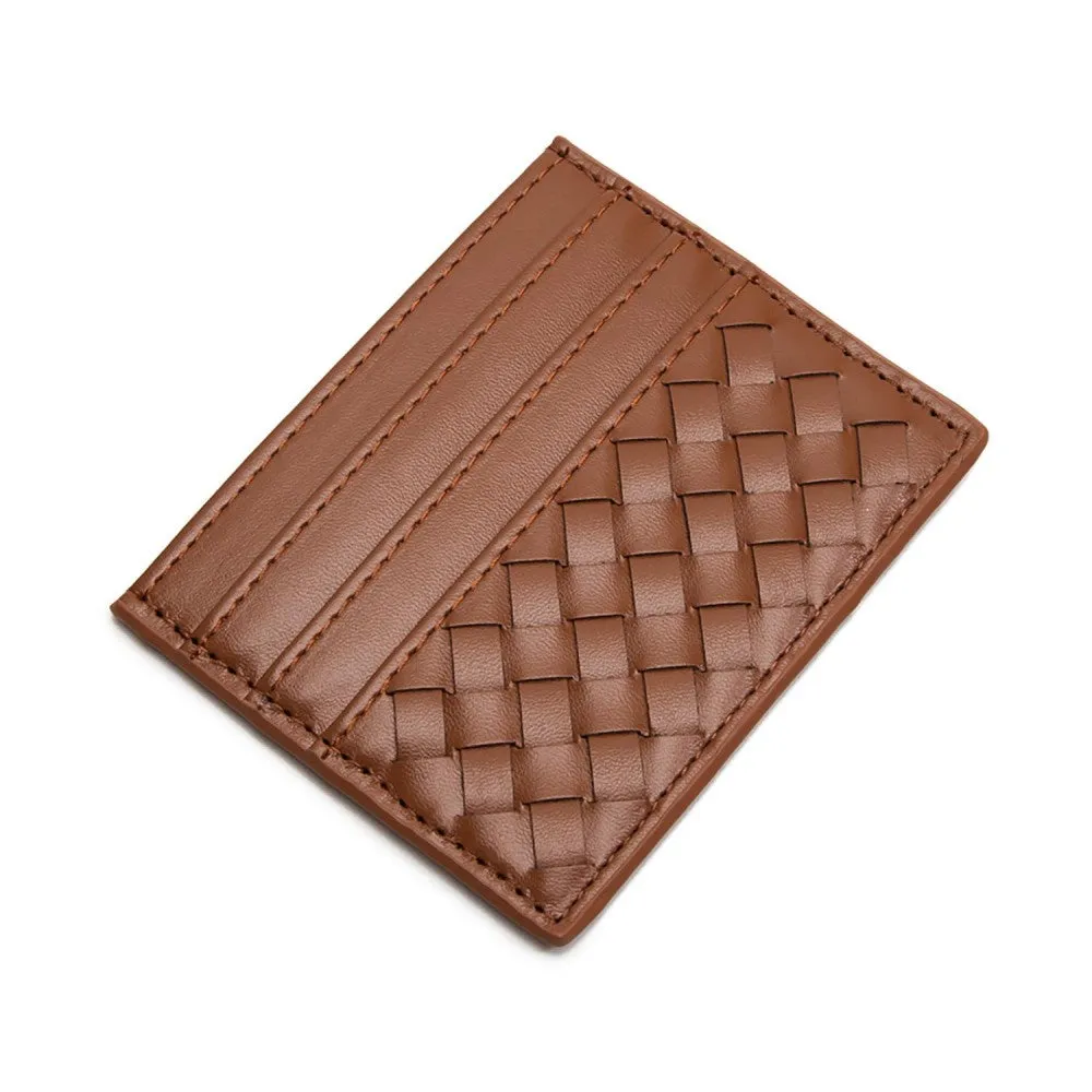 Pocket Perfect Woven Leather Card Holder