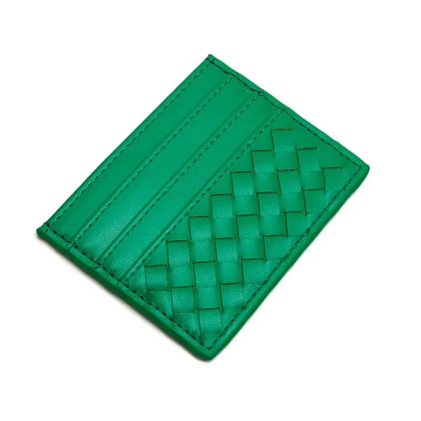 Pocket Perfect Woven Leather Card Holder