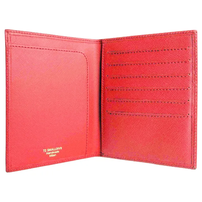 Saffiano Passport Sleeve Flame Red