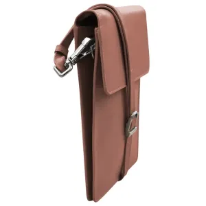 Slim Leather Phone Crossbody Wallet w/Tab Closure Mauve