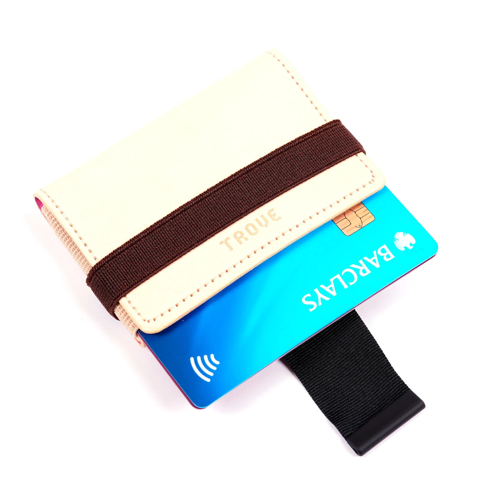 TROVE Cash Wrap: Beige/Pink Leather and Brown
