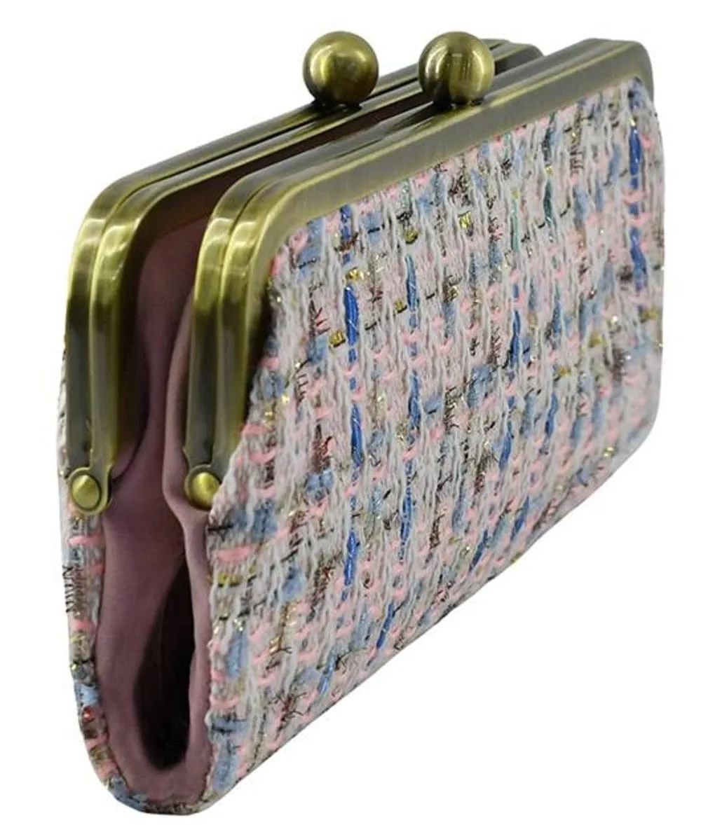 TW208 Tweed Kiss Lock Clutch