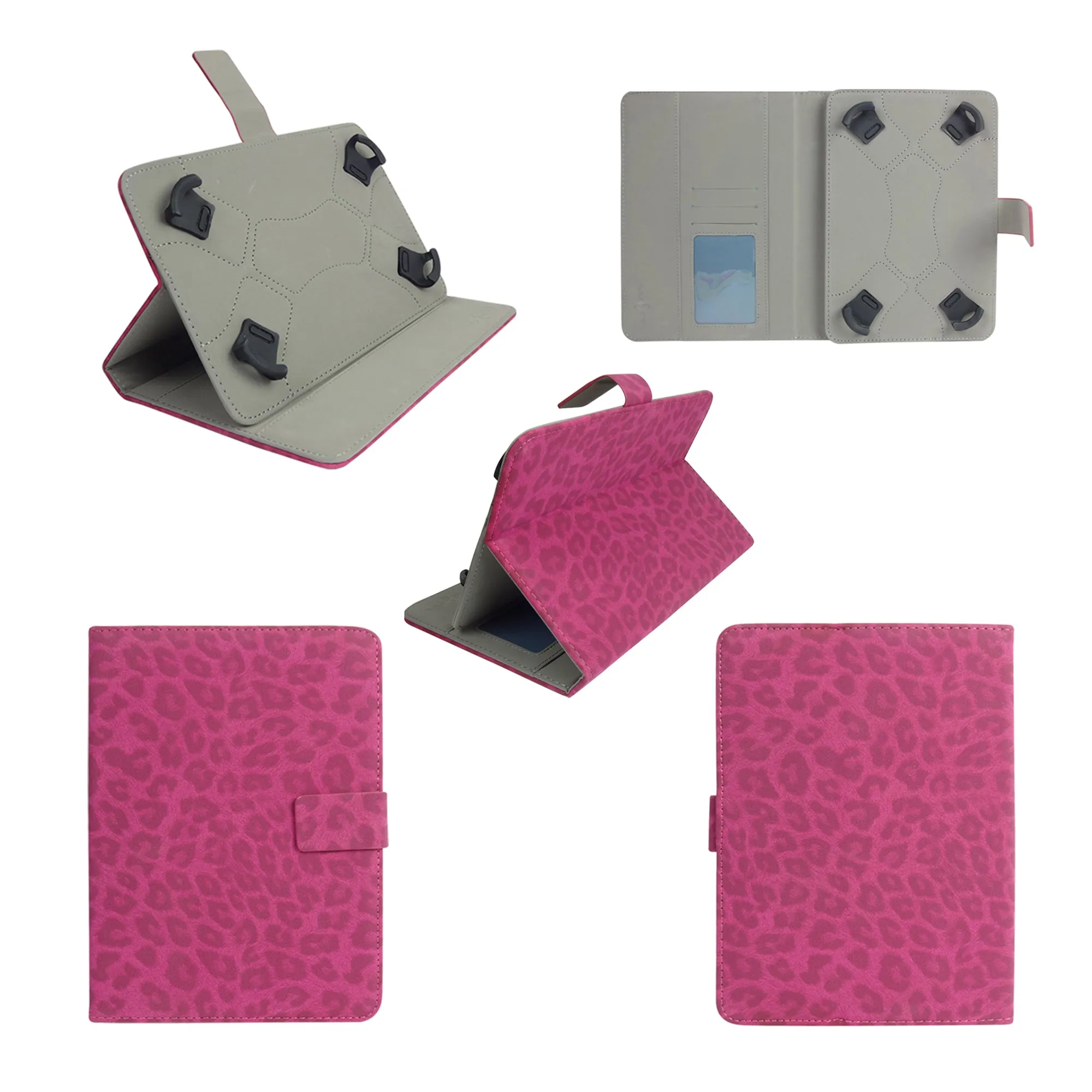Universal Tablet Case - Faux Suede Leopard